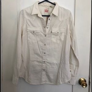 Women’s Beige white  Denim Levi’s shirt